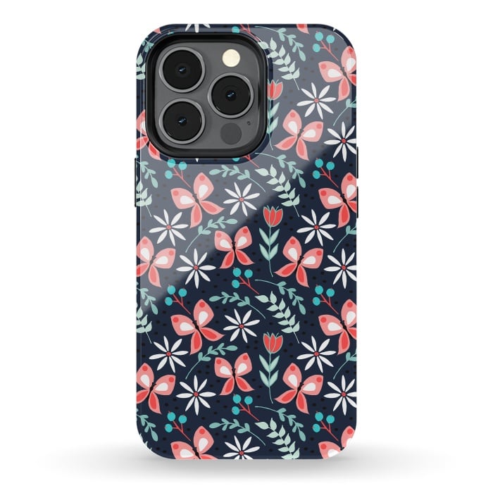 iPhone 13 pro StrongFit Midnight Butterfly by Dunia Nalu