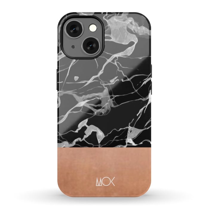 iPhone 13 StrongFit Marble and Pink Copper por M.O.K.