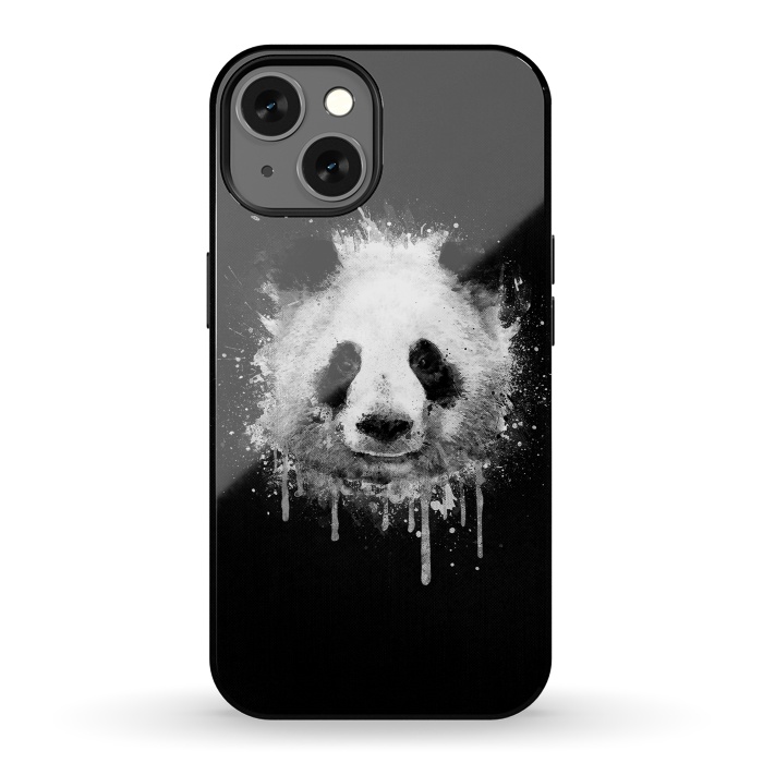iPhone 13 StrongFit Panda Portrait in Black White by Philipp Rietz