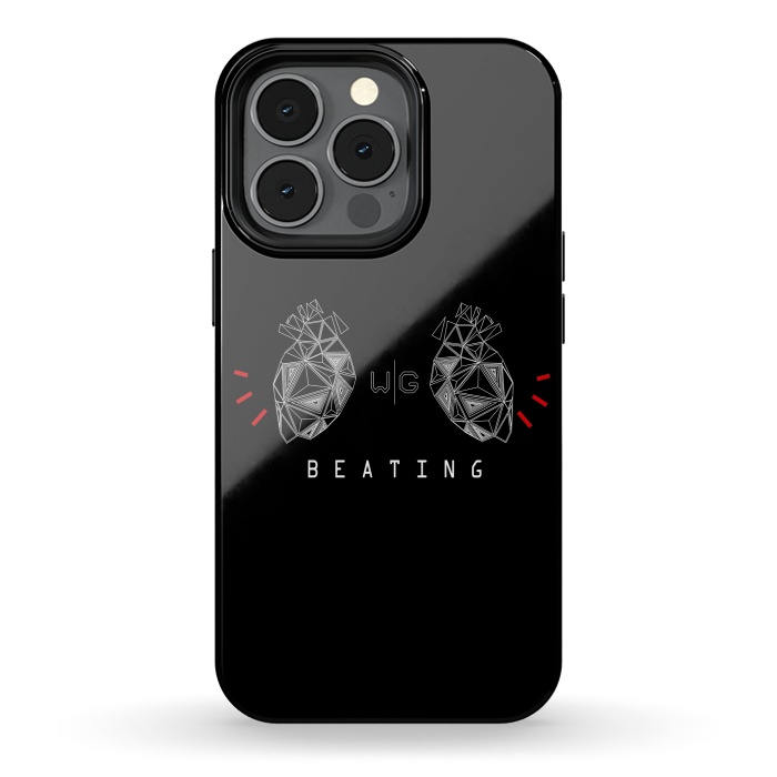 iPhone 13 pro StrongFit Hearts Black Capicúa by W-Geometrics