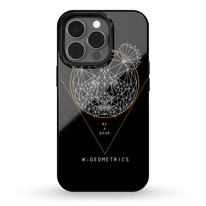 iPhone 13 pro StrongFit Bear Black by W-Geometrics