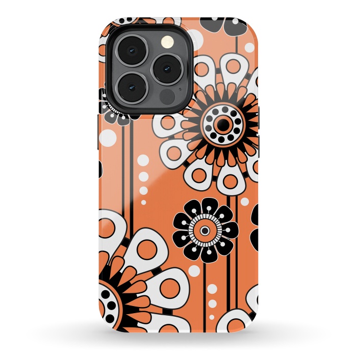 iPhone 13 pro StrongFit Orange Flowers by Shelly Bremmer