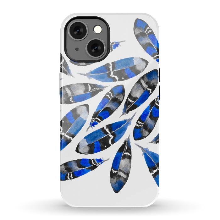 iPhone 13 StrongFit Northern Feather Blue by Amaya Brydon