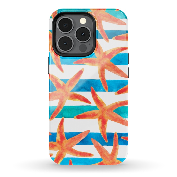 iPhone 13 pro StrongFit Starfish Tropics by Amaya Brydon