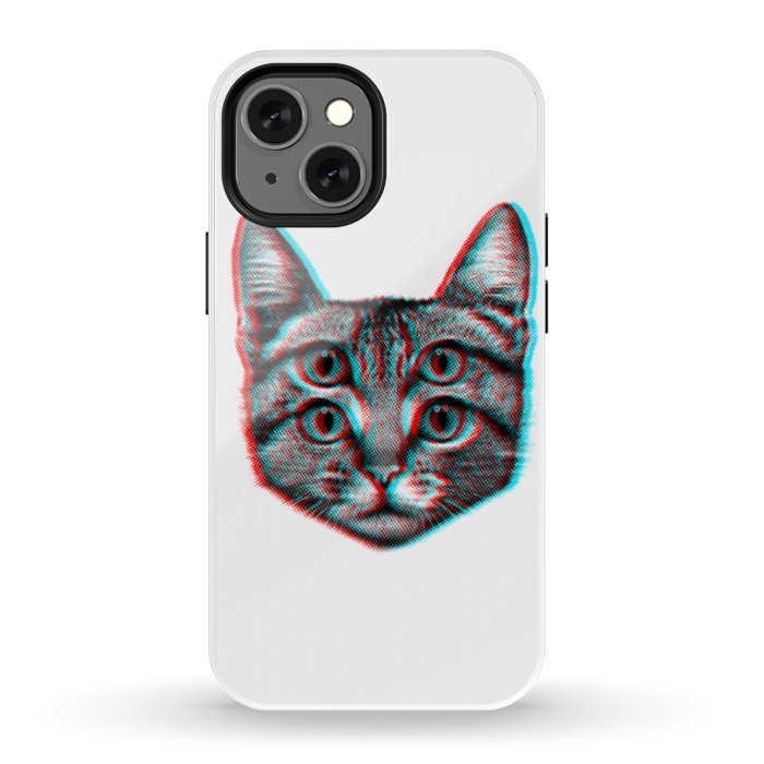 iPhone 13 mini StrongFit 3D Cat by Mitxel Gonzalez