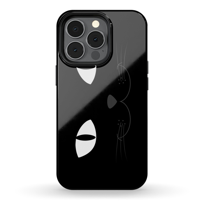 iPhone 13 pro StrongFit Black Cat by Mitxel Gonzalez
