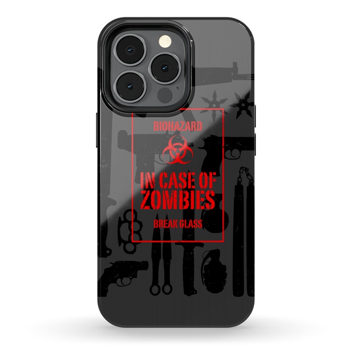 iPhone 13 pro StrongFit In case of zombies break glass by Mitxel Gonzalez