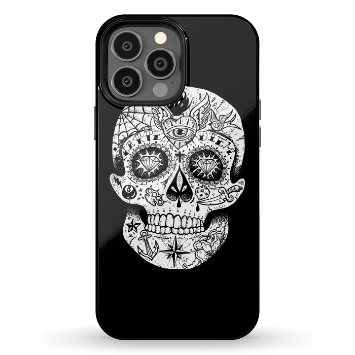 iPhone 13 Pro Max StrongFit Tattooed Skull by Mitxel Gonzalez
