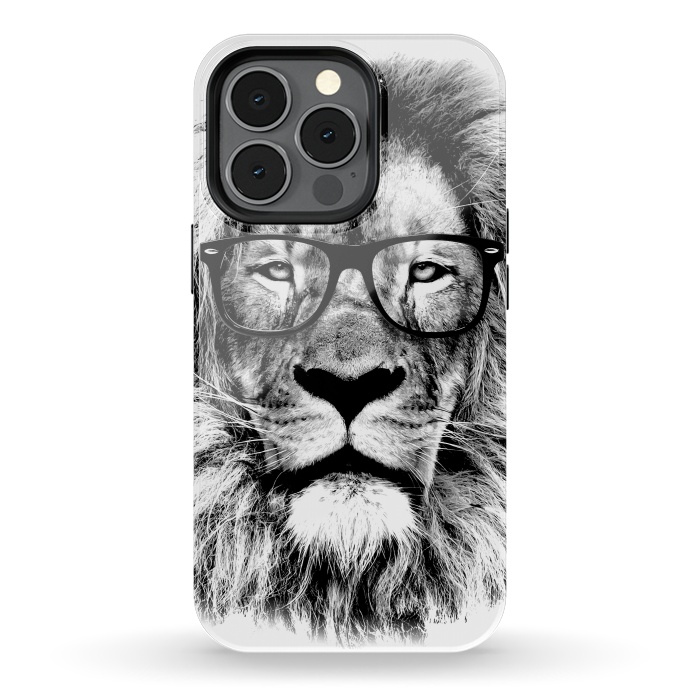 iPhone 13 pro StrongFit The King Lion of The Library by Mitxel Gonzalez