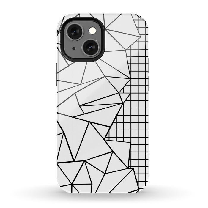 iPhone 13 mini StrongFit AB Side Grid White by Project M