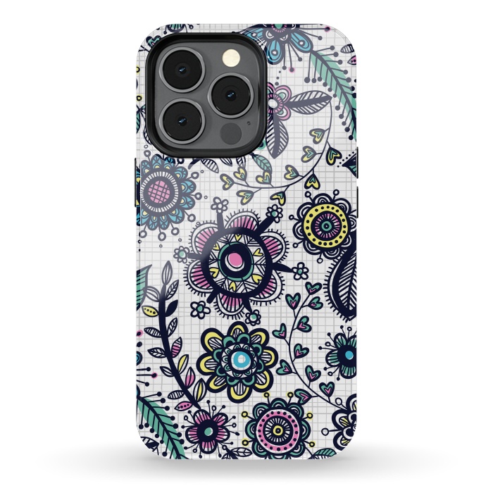 iPhone 13 pro StrongFit linea floral by Laura Grant