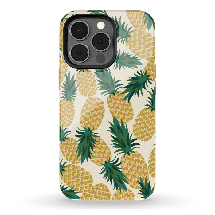 iPhone 13 pro StrongFit Pineapples by Laura Grant