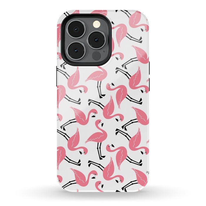 iPhone 13 pro StrongFit Flamingos by Martina