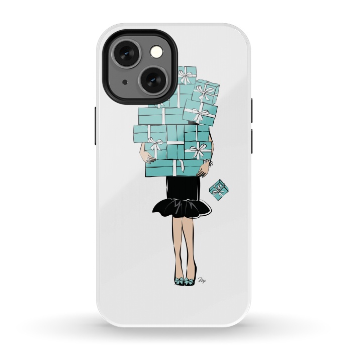 iPhone 13 mini StrongFit Tiffany's Box Girl by Martina