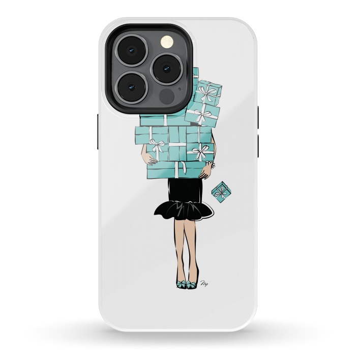 iPhone 13 pro StrongFit Tiffany's Box Girl by Martina