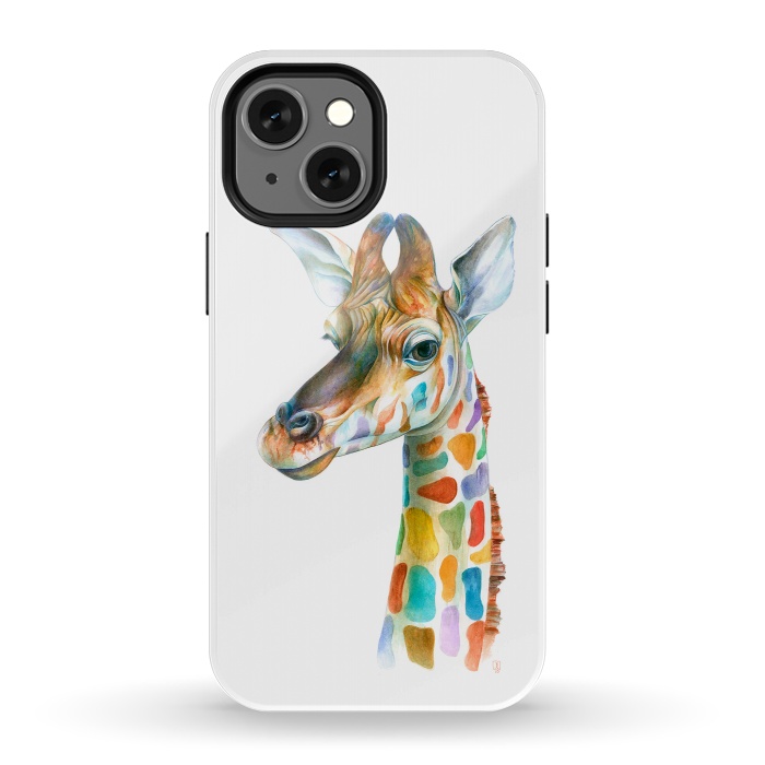 iPhone 13 mini StrongFit Colorful Giraffe by Brandon Keehner