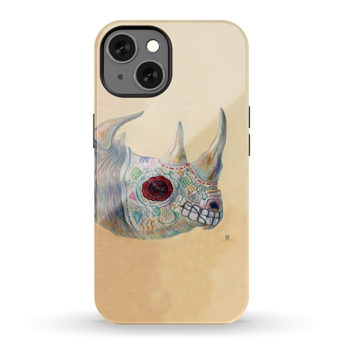 iPhone 13 StrongFit Day of the Dead Rhino by Brandon Keehner