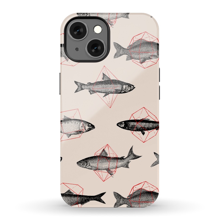 iPhone 13 StrongFit Fishes in Geometrics I by Florent Bodart