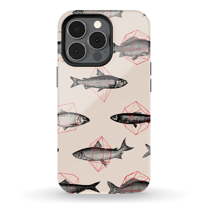 iPhone 13 pro StrongFit Fishes in Geometrics I by Florent Bodart