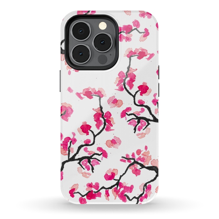 iPhone 13 pro StrongFit Japanese Cherry Blossoms by Amaya Brydon