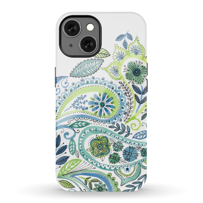 iPhone 13 StrongFit Watercolour Paisley by Laura Grant