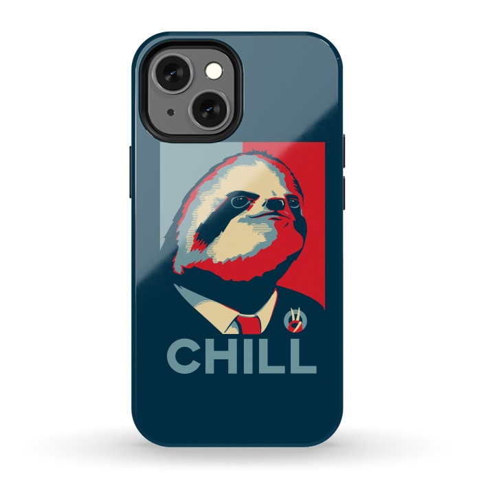iPhone 13 mini StrongFit Sloth For President by Grant Stephen Shepley