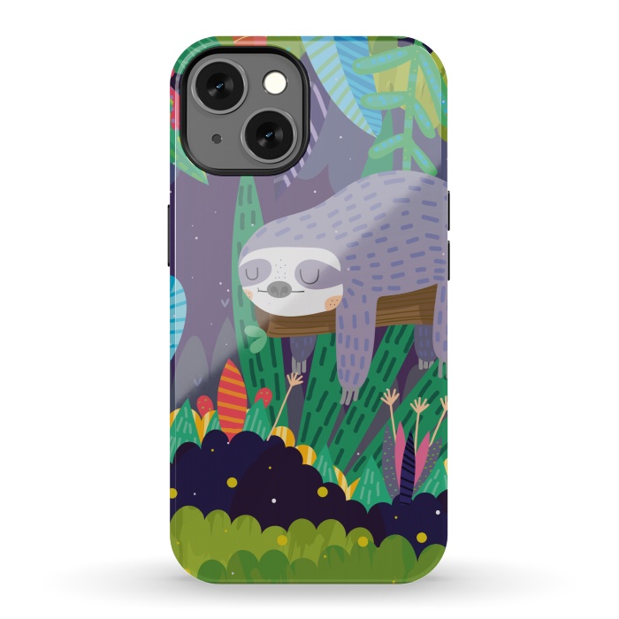 iPhone 13 StrongFit Sloth in nature by Maria Jose Da Luz