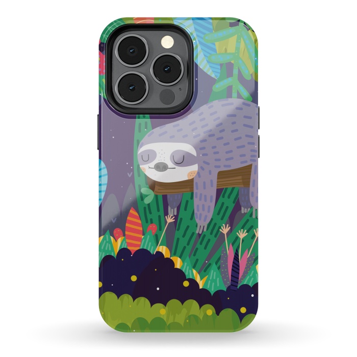 iPhone 13 pro StrongFit Sloth in nature by Maria Jose Da Luz