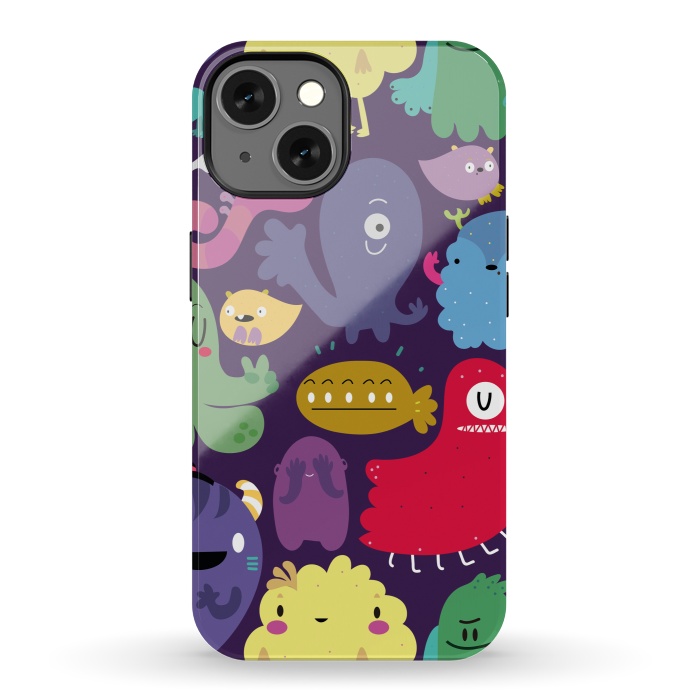 iPhone 13 StrongFit Colorful monsters by Maria Jose Da Luz
