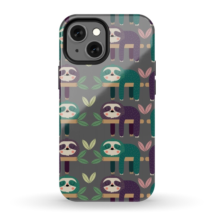 iPhone 13 mini StrongFit Sloths by Maria Jose Da Luz