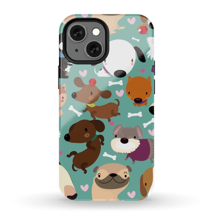 iPhone 13 mini StrongFit Happy dogs by Maria Jose Da Luz