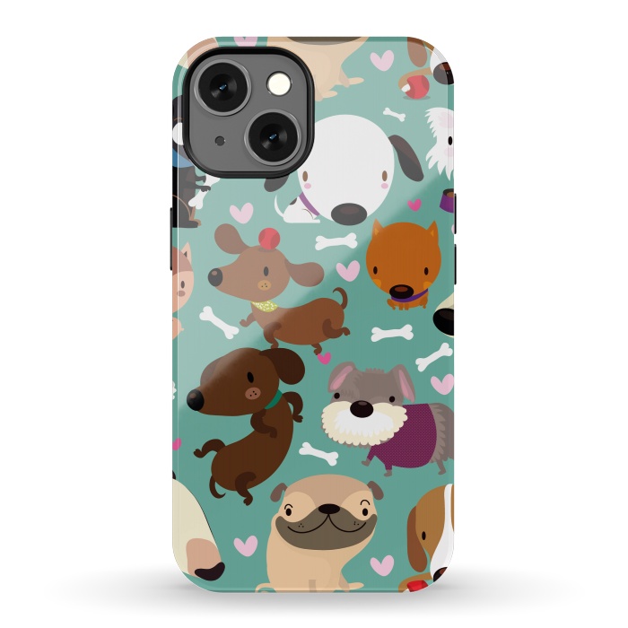 iPhone 13 StrongFit Happy dogs by Maria Jose Da Luz