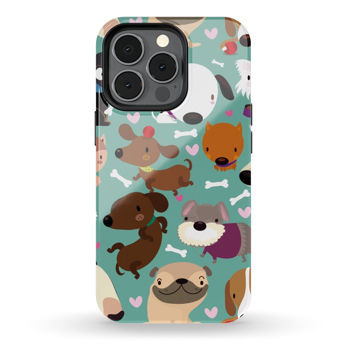 iPhone 13 pro StrongFit Happy dogs by Maria Jose Da Luz
