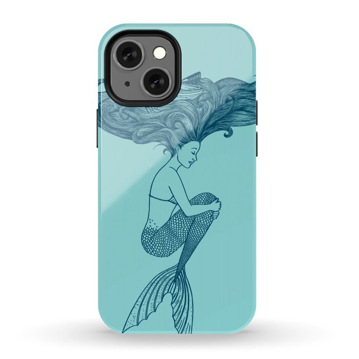 iPhone 13 mini StrongFit Mermaid Hairs by Coffee Man