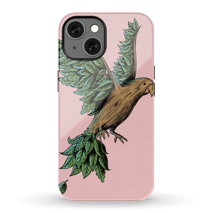 iPhone 13 StrongFit Wood Bird by Coffee Man