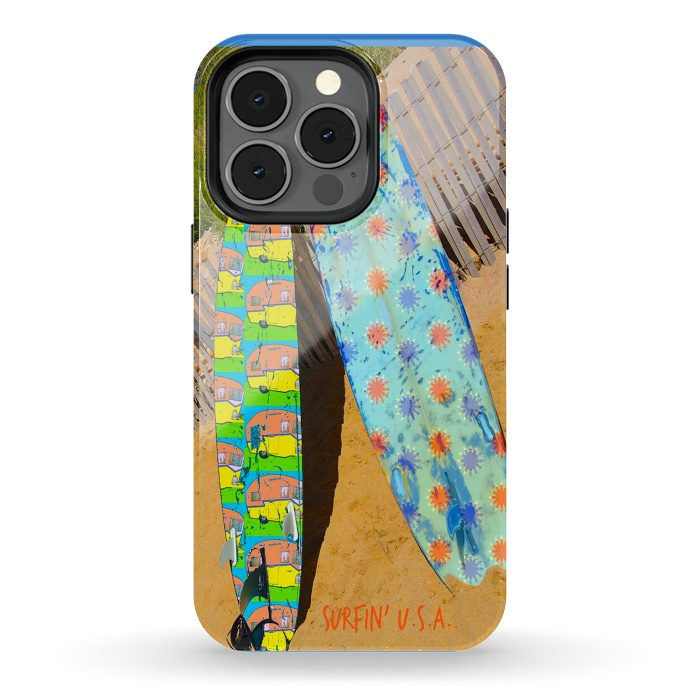 iPhone 13 pro StrongFit Surfin USA by Bettie * Blue