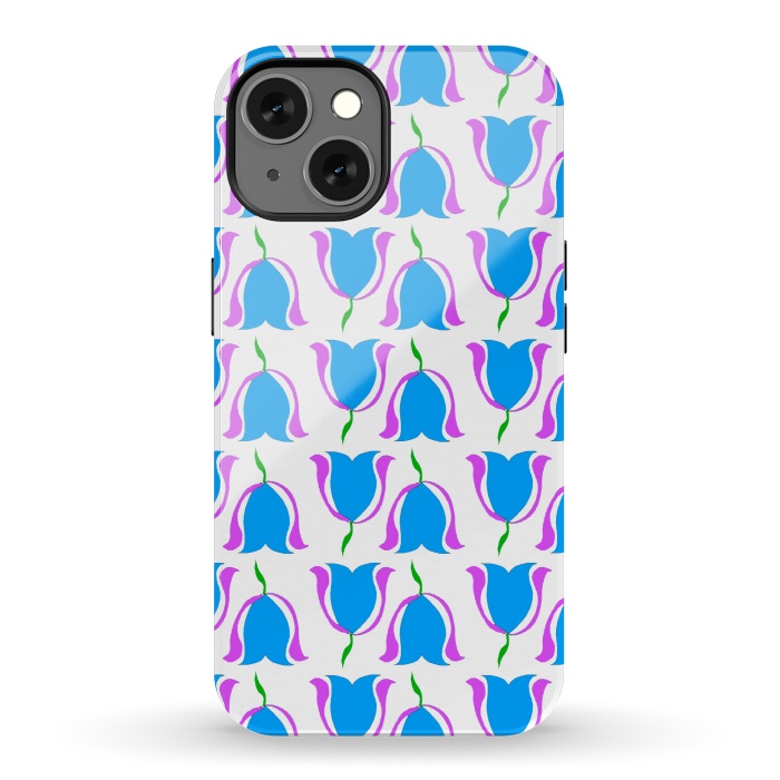 iPhone 13 StrongFit Tulip Love Blue by Bettie * Blue