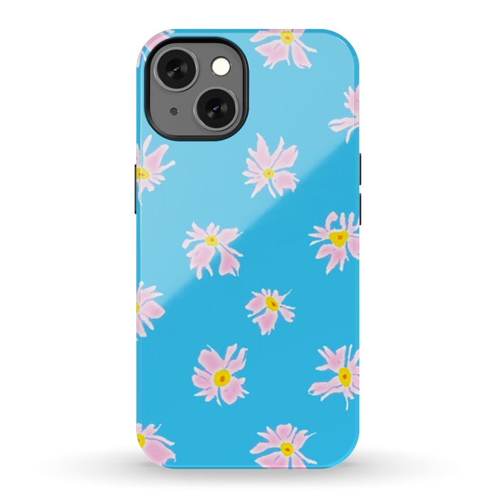 iPhone 13 StrongFit Pink Snow & Sky by Bettie * Blue