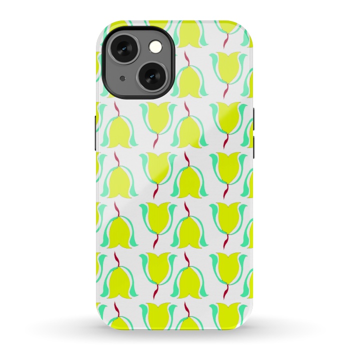 iPhone 13 StrongFit Tulips de Chartreuse by Bettie * Blue