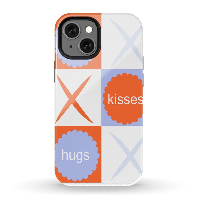 iPhone 13 mini StrongFit X's & O's -Orange/Lavender by Bettie * Blue