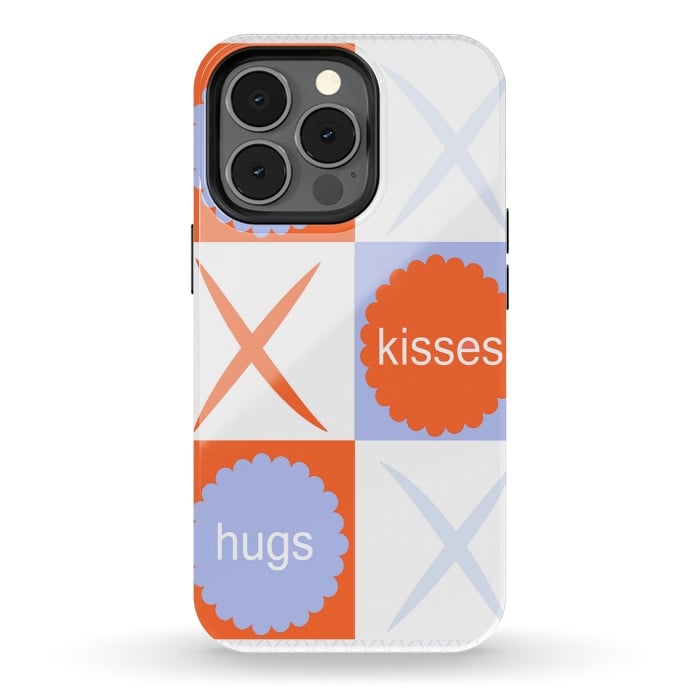 iPhone 13 pro StrongFit X's & O's -Orange/Lavender by Bettie * Blue