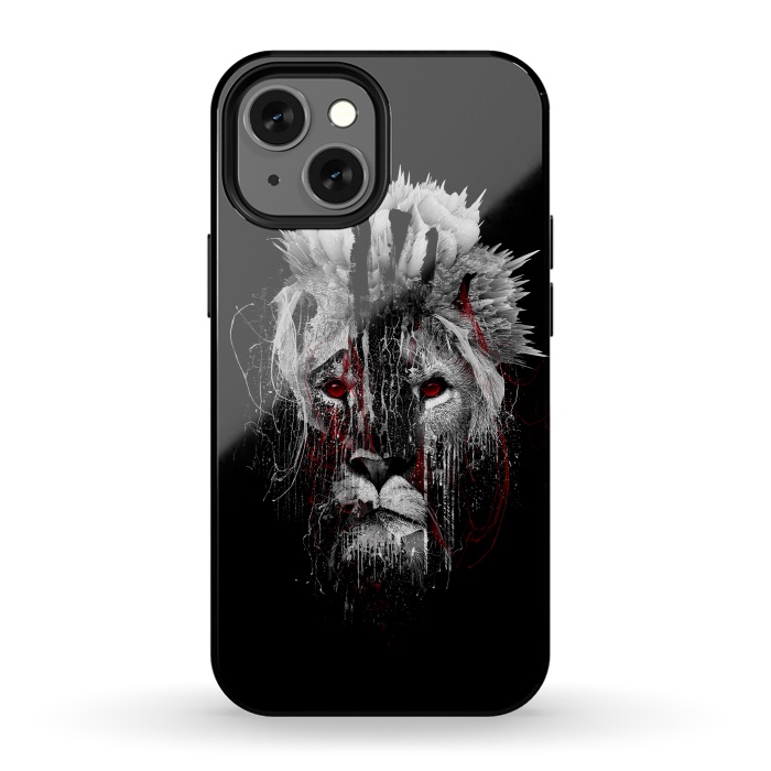 iPhone 13 mini StrongFit Lion BW by Riza Peker