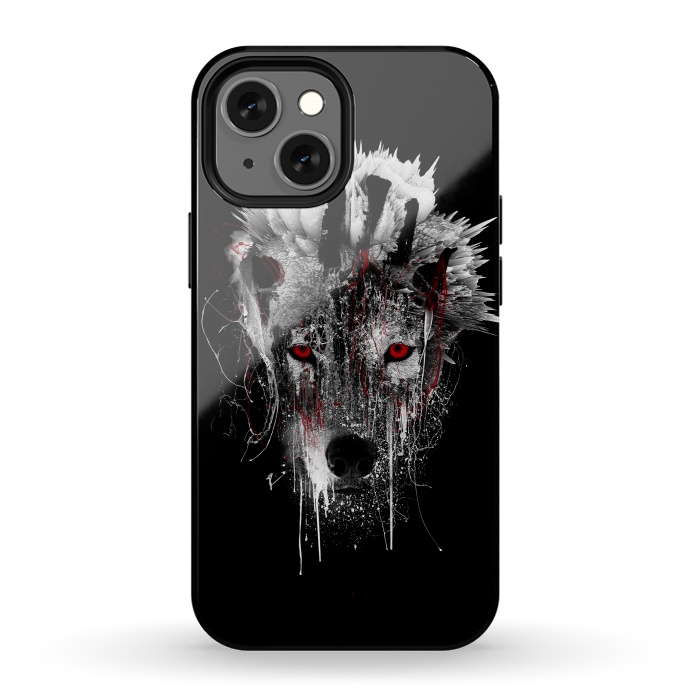 iPhone 13 mini StrongFit Wolf BW by Riza Peker