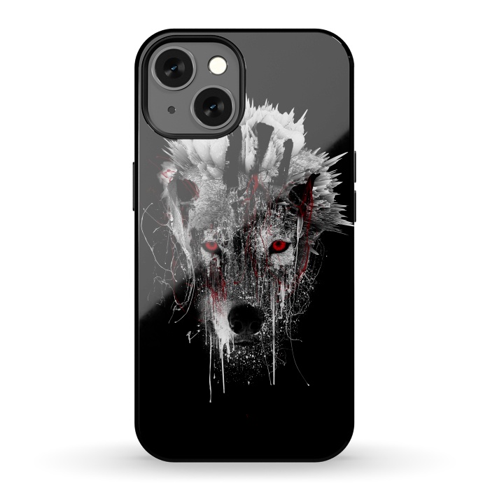 iPhone 13 StrongFit Wolf BW by Riza Peker
