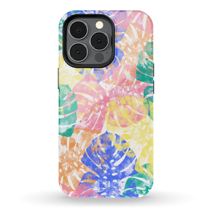 iPhone 13 pro StrongFit Monstera Colorfull by Rui Faria