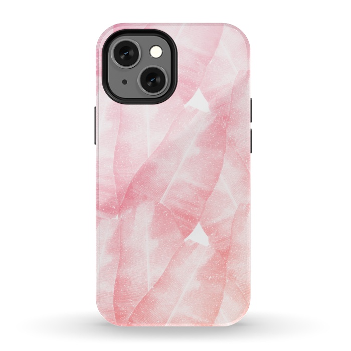 iPhone 13 mini StrongFit banana leaves pink by Rui Faria