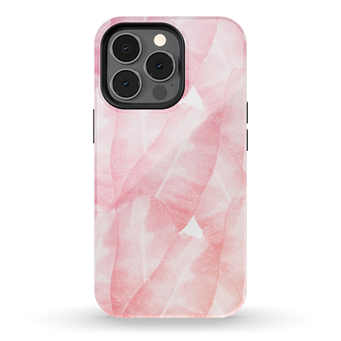 iPhone 13 pro StrongFit banana leaves pink by Rui Faria