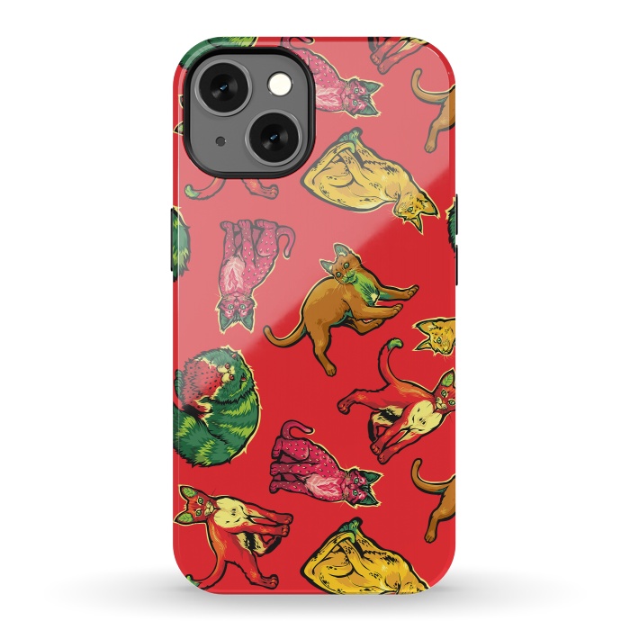 iPhone 13 StrongFit Fruit Cats by Draco