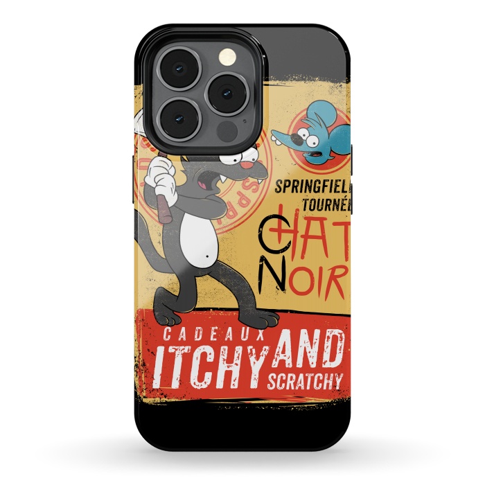 iPhone 13 pro StrongFit Chat Noir Simpsons by Ilustrata