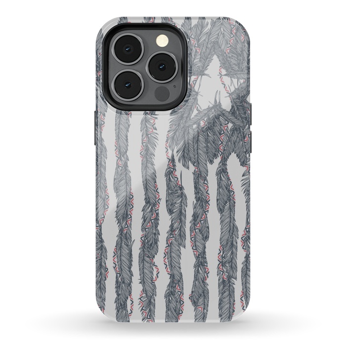 iPhone 13 pro StrongFit America Feather Flag by Sitchko